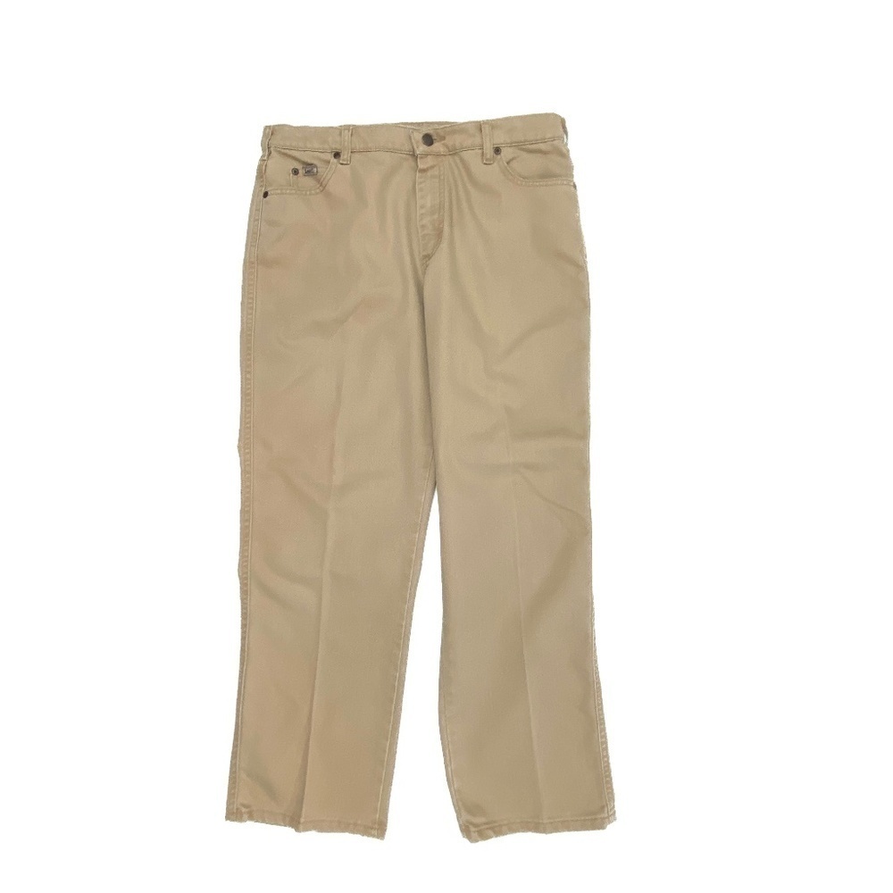 Lee Relaxed Straight Leg At the Waist Women's size 14 Short Beige Denim Jeans